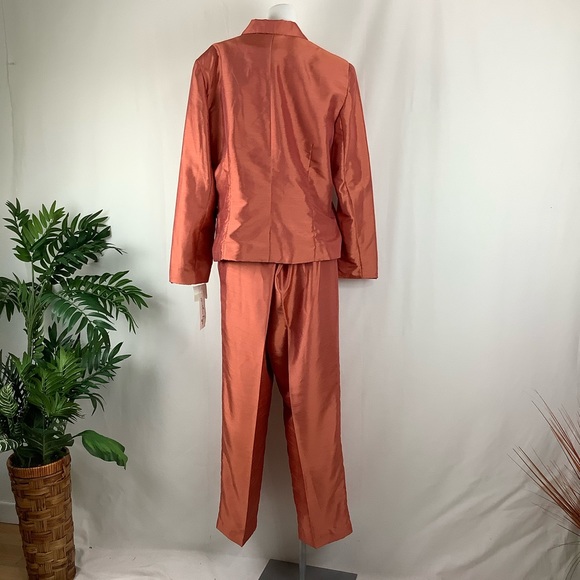 Vintage 💀stock Burnt Orange Two Piece Pant Suit - Picture 7 of 10